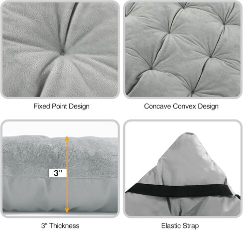 REDCAMP 75"x28" Sleeping Cot Pads for Camping, Soft Thicker Camping Cot Mattress Pad Portable for Outdoor Hiking, Light Gray in Saudi Arabia
