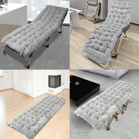 REDCAMP 75"x28" Sleeping Cot Pads for Camping, Soft Thicker Camping Cot Mattress Pad Portable for Outdoor Hiking, Light Gray in Saudi Arabia
