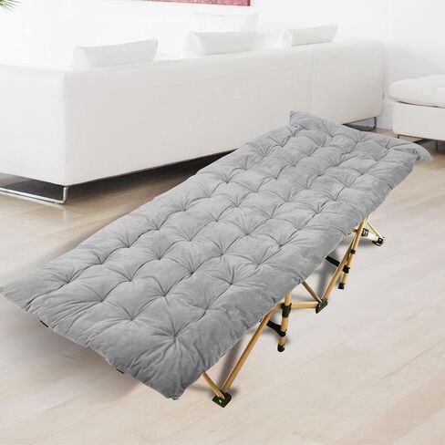 REDCAMP 75"x28" Sleeping Cot Pads for Camping, Soft Thicker Camping Cot Mattress Pad Portable for Outdoor Hiking, Light Gray in Saudi Arabia
