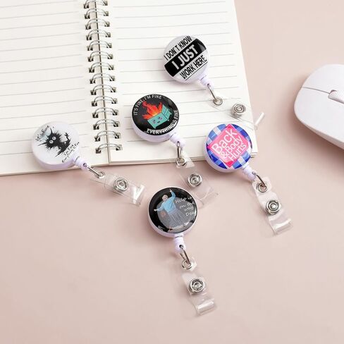 5pcs Badge Reels Holder Retractable with ID Clip for Nurse Name Tag Card Cute Nursing Doctor Teacher Student Medical MD Work Office in Saudi Arabia