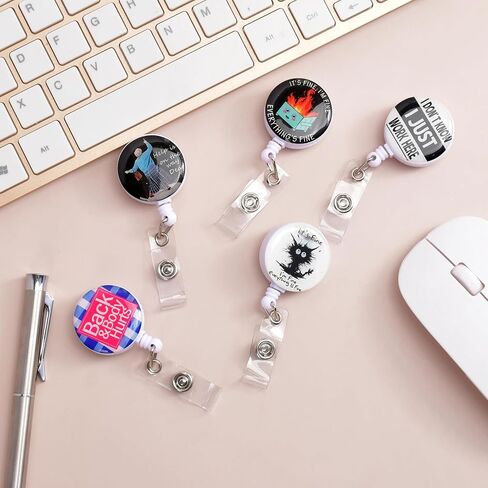 5pcs Badge Reels Holder Retractable with ID Clip for Nurse Name Tag Card Cute Nursing Doctor Teacher Student Medical MD Work Office in Saudi Arabia