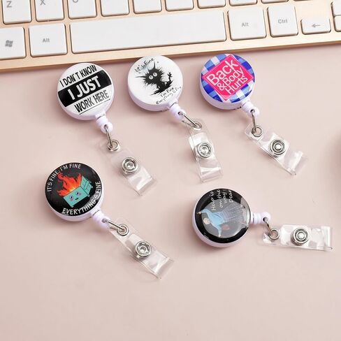 5pcs Badge Reels Holder Retractable with ID Clip for Nurse Name Tag Card Cute Nursing Doctor Teacher Student Medical MD Work Office in Saudi Arabia