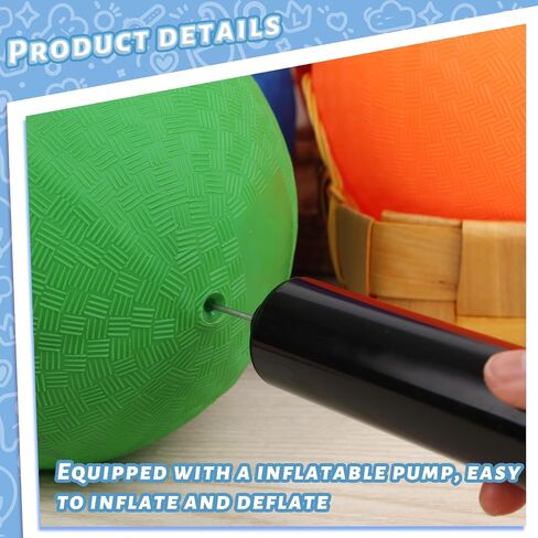 LovesTown Playground Ball, 8.5 Inch Kickballs Green Bouncy Ball, Jumbo Beach Balls for Summer Swimming Pool Beach Game Indoor and Outdoor Games with Pump in Saudi Arabia