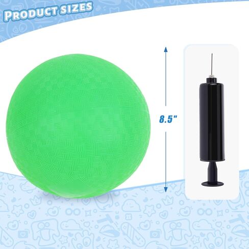 LovesTown Playground Ball, 8.5 Inch Kickballs Green Bouncy Ball, Jumbo Beach Balls for Summer Swimming Pool Beach Game Indoor and Outdoor Games with Pump in Saudi Arabia