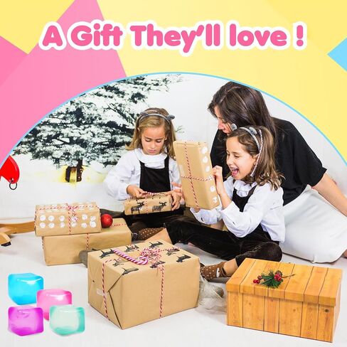 4 عبوات من كرات الإجهاد المكعبات الإسفنجية للبالغين والأطفال، لعبة تململ حسية لأفضل ما لديك من هدوء وبرودة - مكعبات ثلج - شكل مربع مع حشو باللون الوردي والأرجواني والأخضر والأزرق - من سن 3 إلى البالغين (4 قطع) in Kuwait