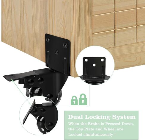 MALLLALA Set of 4 Caster Wheels, 2 inch L-Shaped Industrial Casters, Swivel Castor, Furniture Caster with 2 Brakes for Cots, Flower Stands, Desks,500 lbs Loading Capacity in Kuwait