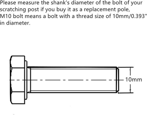 SHENGOCASE 4-Pack عمود استبدال شجرة القطط 13.8 بوصة طول، 3.15 بوصة Ø عمود مع مسمار M8، عمود ربط برج القطط، عمود استبدال عمود خدش القطط DIY in Kuwait