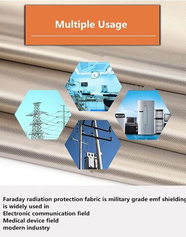 نسيج فاراداي 44 بوصة × 108 بوصة، غلاف قفص فاراداي RF، حجب إشارات المواد الموصلة العسكرية in Saudi Arabia