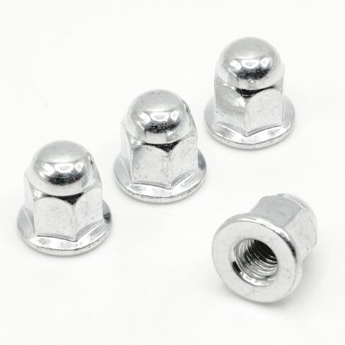 مسامير / صواميل تثبيت لوحة الترخيص المتوافقة مع فولفو V90 (مسامير على مسمار موجود) - قبة طويلة / رأس بلوط مع شفة - غطاء من الفولاذ المقاوم للصدأ (عبوة من 4) in Kuwait