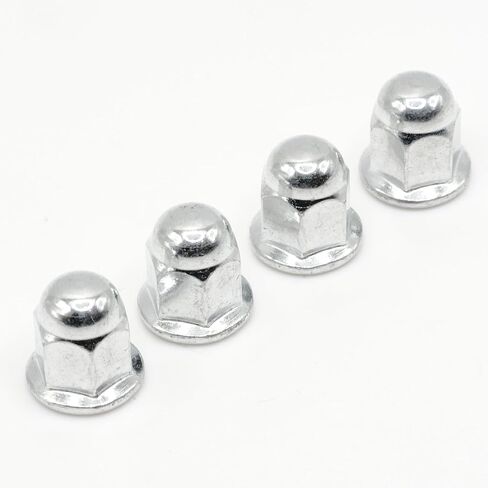 مسامير / صواميل تثبيت لوحة الترخيص المتوافقة مع فولفو V90 (مسامير على مسمار موجود) - قبة طويلة / رأس بلوط مع شفة - غطاء من الفولاذ المقاوم للصدأ (عبوة من 4) in Kuwait