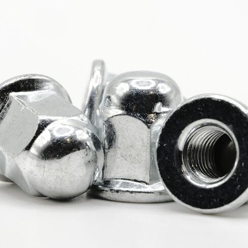 مسامير / صواميل تثبيت لوحة الترخيص المتوافقة مع فولفو V90 (مسامير على مسمار موجود) - قبة طويلة / رأس بلوط مع شفة - غطاء من الفولاذ المقاوم للصدأ (عبوة من 4) in Kuwait