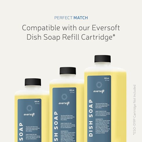 خرطوشة إعادة تعبئة صابون الأطباق السائل Eversoft من EZbrnd، 350 مل (12 أونصة) × 6 قطع in Kuwait