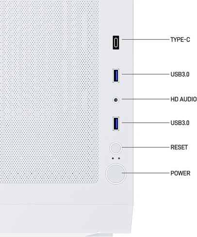 حافظة كمبيوتر DARKROCK A8-M باللون الأبيض Micro-ATX Mid Tower للكمبيوتر الشخصي للألعاب والأعمال لوحة جانبية من الزجاج المقسى تدعم مشعاع 240 مم في الأعلى 1 × مروحة ARGB ومراوح تبريد 2 × 120 مم مثبتة مسبقًا in Kuwait