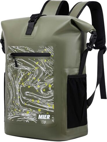 MIER Dry Backpack Waterproof Bag 30L Roll Top Floating Dry Sack with Inner Padded Pocket for Kayaking, Boating, Surfing, Fishing, Rafting, Swimming, Hiking, Black in Saudi Arabia