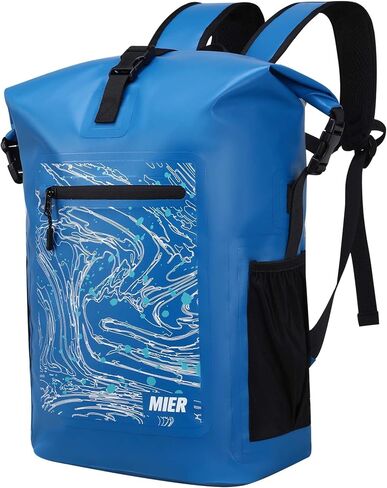 MIER Dry Backpack Waterproof Bag 30L Roll Top Floating Dry Sack with Inner Padded Pocket for Kayaking, Boating, Surfing, Fishing, Rafting, Swimming, Hiking, Black in Saudi Arabia