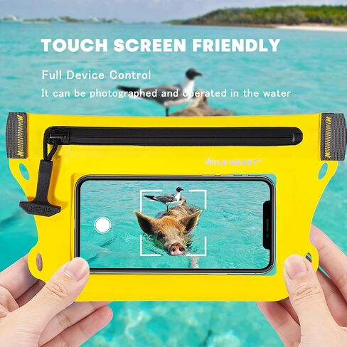 WILD HEART Waterproof Waist Bag IPX8 with Adjustable Waist belt Screen Touchable Dry Bag Double Inner Pocket for Swimming Diving Floating Rafting Boating in Saudi Arabia