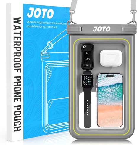 JOTO IP68 Large Waterproof Floating Phone Pouch, Floatable Dry Bag Cellphone Holder Case for iPhone 15 14 13 Pro Max Galaxy S24 S23 Ultra, Waterproof Wallet for Cash Card Watch, Beach Essential -Black in Saudi Arabia