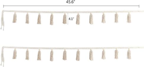 BlueMake 2 Pack Macrame Woven Tassel Garland Belly Basket Decorative Wall Hangings for Boho Home Decor,Nursey Room (Ivory B) in Saudi Arabia