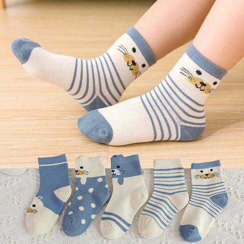 10 أزواج من الجوارب القطنية للأطفال الصغار من عمر 3 إلى 4T للأطفال على شكل عجل وشرائط على شكل قرد الدب على شكل حيوان in Kuwait