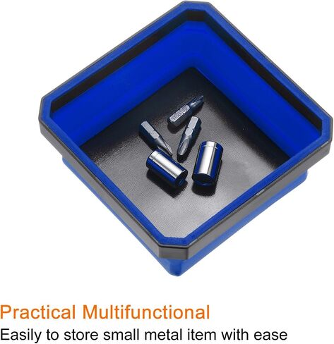 HARFINGTON Collapsible Magnetic Parts Tray Foldable Tool Trays Square Small Metal Parts Organiser for Fixing Screw Bolts Nuts Washers Pins, Rose Red in Saudi Arabia