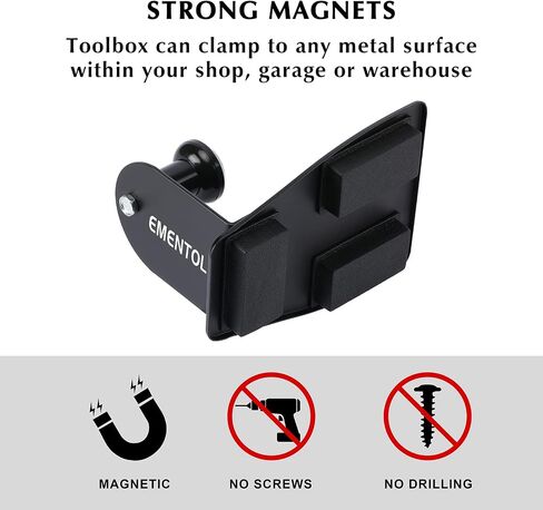 EMENTOL 4PCS Magnetic Tool Shelf Set, Tray, Paper Towel Holder, for Tool Organizer, Magnets Any Metal Surface, Black in Saudi Arabia