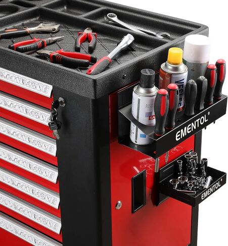 EMENTOL 4PCS Magnetic Tool Shelf Set, Tray, Paper Towel Holder, for Tool Organizer, Magnets Any Metal Surface, Black in Saudi Arabia