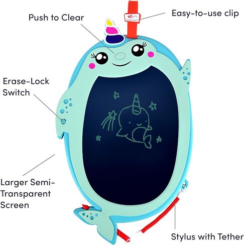 لوحة رسم أصلية محمولة من Boogie Board Kids Sketch Pals، لوحة رسم قابلة لإعادة الاستخدام مقاس 10.16 سم مع قلم مرفق، مثالية للسفر ورحلات الطريق للأطفال من سن 4 سنوات فما فوق، ديناصور in Kuwait
