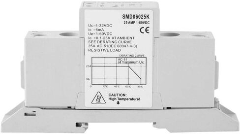 مرحل الحالة الصلبة، DSMD100015S 1-60VDC 25A DC تحكم DC مرحلة واحدة DIN السكك الحديدية وحدة مرحل الحالة الصلبة ولوحة للموصل الميكانيكي للتحكم في درجة الحرارة in Kuwait