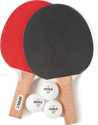مجموعة مضارب تنس الطاولة JOOLA Essentials Duel 2-Player مع مجاديف بينج بونج و3 كرات - مضارب بينج بونج الصلبة رائعة لجميع مستويات اللعب والأعمار - كرات بينج بونج بيضاء in Saudi Arabia