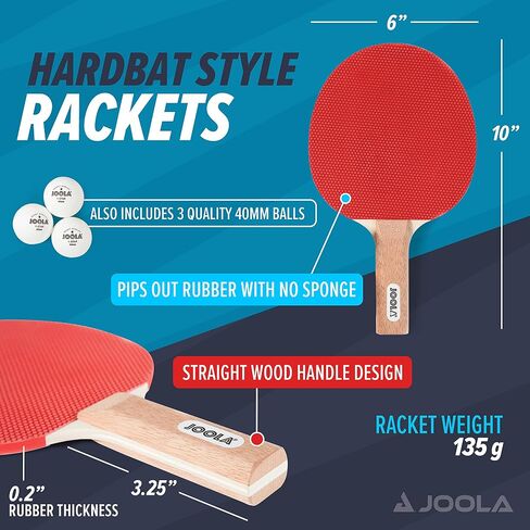 مجموعة مضارب تنس الطاولة JOOLA Essentials Duel 2-Player مع مجاديف بينج بونج و3 كرات - مضارب بينج بونج الصلبة رائعة لجميع مستويات اللعب والأعمار - كرات بينج بونج بيضاء in Saudi Arabia