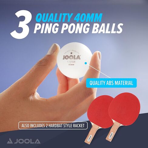 مجموعة مضارب تنس الطاولة JOOLA Essentials Duel 2-Player مع مجاديف بينج بونج و3 كرات - مضارب بينج بونج الصلبة رائعة لجميع مستويات اللعب والأعمار - كرات بينج بونج بيضاء in Saudi Arabia