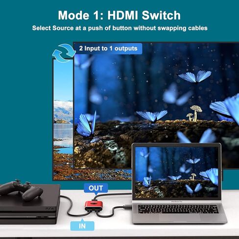 محول HDMI، مقسم HDMI 4K@60 هرتز، محول HDMI 2 في 1 خارج، مقسم محول HDMI، SGEYR ألومنيوم أحمر HDMI 2.0 مفتاح ثنائي الاتجاه، يدعم 3D، 4K، HDR، متوافق مع PS4/Xbox، DVD Fire Stick HDTV in Kuwait