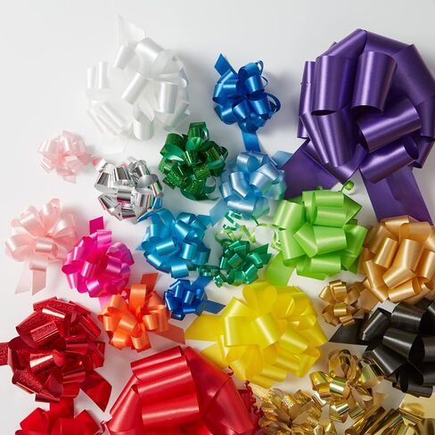 Berwick Offray The Perfect Glitter Ribbon-4" Diameter X 18 Loops, 3/4" Wide Ribbon-50 Pieces/Reel-Red Pull Bow in Saudi Arabia