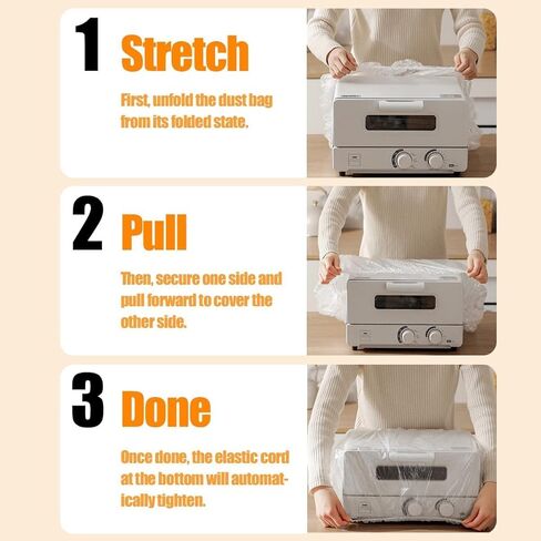 30 قطعة من أغطية أجهزة المطبخ الشفافة السميكة للاستعمال مرة واحدة، غطاء غبار للأجهزة الصغيرة للمطبخ مقاس 47 بوصة، أغطية الأجهزة الصغيرة المرنة العالمية للفرن، طنجرة الضغط، محمصة الخبز، مقلاة الهواء، الكمبيوتر in Kuwait