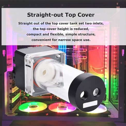 8W 7V CPU Water Cooling Pumpe Reservoir DIY Set, 800L/H 4m Pump Reservoir Combo, G 1/4" Thread Port, PC CPU Water Cooling System Heat Exchanger Tool, Easy Install, Delivered with Install Tools(17cm) in Saudi Arabia