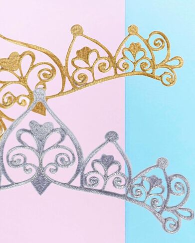6 Pieces Full Metallic Crown Iron on Applique 13inch Long Swirl Embroidered Patch Scroll Lace Vine Border for Hat Clothes Garment Sewing Edge Embellishment (Silver) in Saudi Arabia