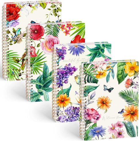 HEYPLACE 4PCS Spiral Notebook A5, Hardcover Journal Notebooks Wirebound Diary Planner for School Office Home Gifts 80 Sheets/160 Pages in Saudi Arabia
