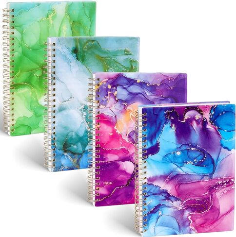 HEYPLACE 4PCS Spiral Notebook A5, Hardcover Journal Notebooks Wirebound Diary Planner for School Office Home Gifts 80 Sheets/160 Pages in Saudi Arabia