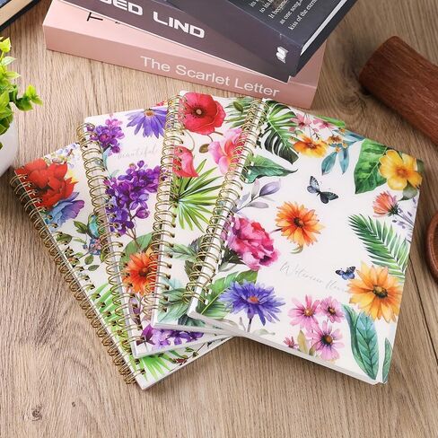 HEYPLACE 4PCS Spiral Notebook A5, Hardcover Journal Notebooks Wirebound Diary Planner for School Office Home Gifts 80 Sheets/160 Pages in Saudi Arabia