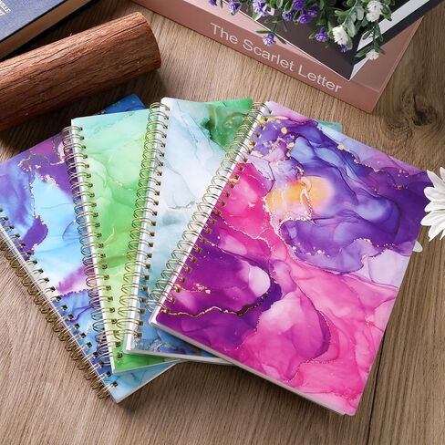 HEYPLACE 4PCS Spiral Notebook A5, Hardcover Journal Notebooks Wirebound Diary Planner for School Office Home Gifts 80 Sheets/160 Pages in Saudi Arabia