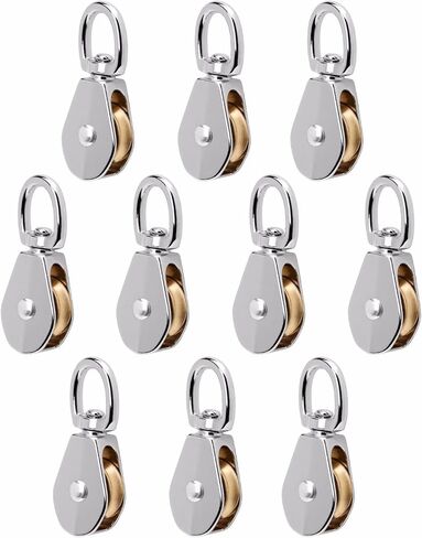Widesakll® 1.5" inch Nickel Plated Metal Swivel Single Eye Pulley 1-1/2" inch 50 lbs - Pack of 1 in Saudi Arabia