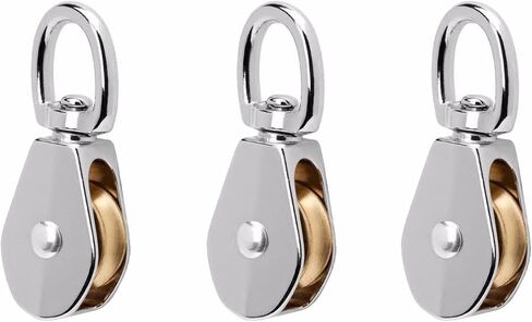 Widesakll® 1.5" inch Nickel Plated Metal Swivel Single Eye Pulley 1-1/2" inch 50 lbs - Pack of 1 in Saudi Arabia