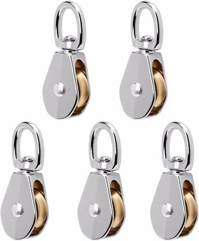 Widesakll® 1.5" inch Nickel Plated Metal Swivel Single Eye Pulley 1-1/2" inch 50 lbs - Pack of 1 in Saudi Arabia