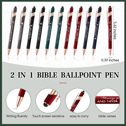 Crtiin 60 Pcs Christian Religious Notebooks with Bible Pens Mother's Day Religious Bible Gift Inspirational Prayer Scripture Leather Journal Notepad Ballpoint Pen Gift for Teacher Church School Office in Saudi Arabia