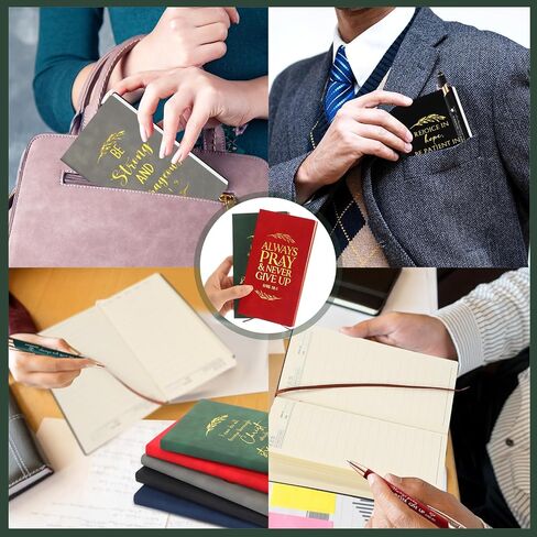Crtiin 60 Pcs Christian Religious Notebooks with Bible Pens Mother's Day Religious Bible Gift Inspirational Prayer Scripture Leather Journal Notepad Ballpoint Pen Gift for Teacher Church School Office in Saudi Arabia