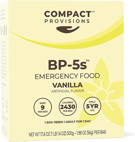 أحكام مدمجة BP-5s Vanilla 3 Pack إمدادات غذائية طارئة وحصص بقاء غير قابلة للتلف لمجموعات الكوارث. 2,430 سعرة حرارية، 63 جرام بروتين لكل علبة. in Saudi Arabia