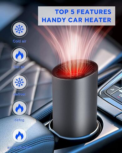 Car Heater, Portable Windshield Defroster Defogger,12V 150W Car Heater Fast Heating & Cooling Fan Thermostat with Plug in Cigarette Lighter in Saudi Arabia