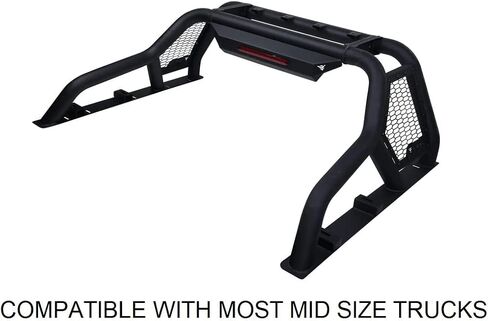 Armordillo USA 8705728 CR1 Modular Adjustable Chase Rack Roll Bar with LED 3rd Brake Light - Matte Black Fits Mid Size Pickup Truck in Saudi Arabia