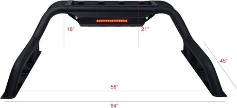 Armordillo USA 8705728 CR1 Modular Adjustable Chase Rack Roll Bar with LED 3rd Brake Light - Matte Black Fits Mid Size Pickup Truck in Saudi Arabia