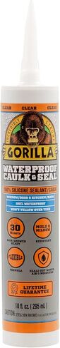 Gorilla Waterproof Caulk & Seal 100% Silicone Sealant, Clear, 10oz Cartridge (Pack of 6) in Saudi Arabia